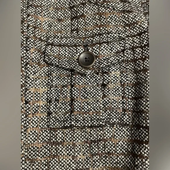 CHICO’S brown bronze long sleeve jacket 1 medium m 8 - Picture 3 of 7